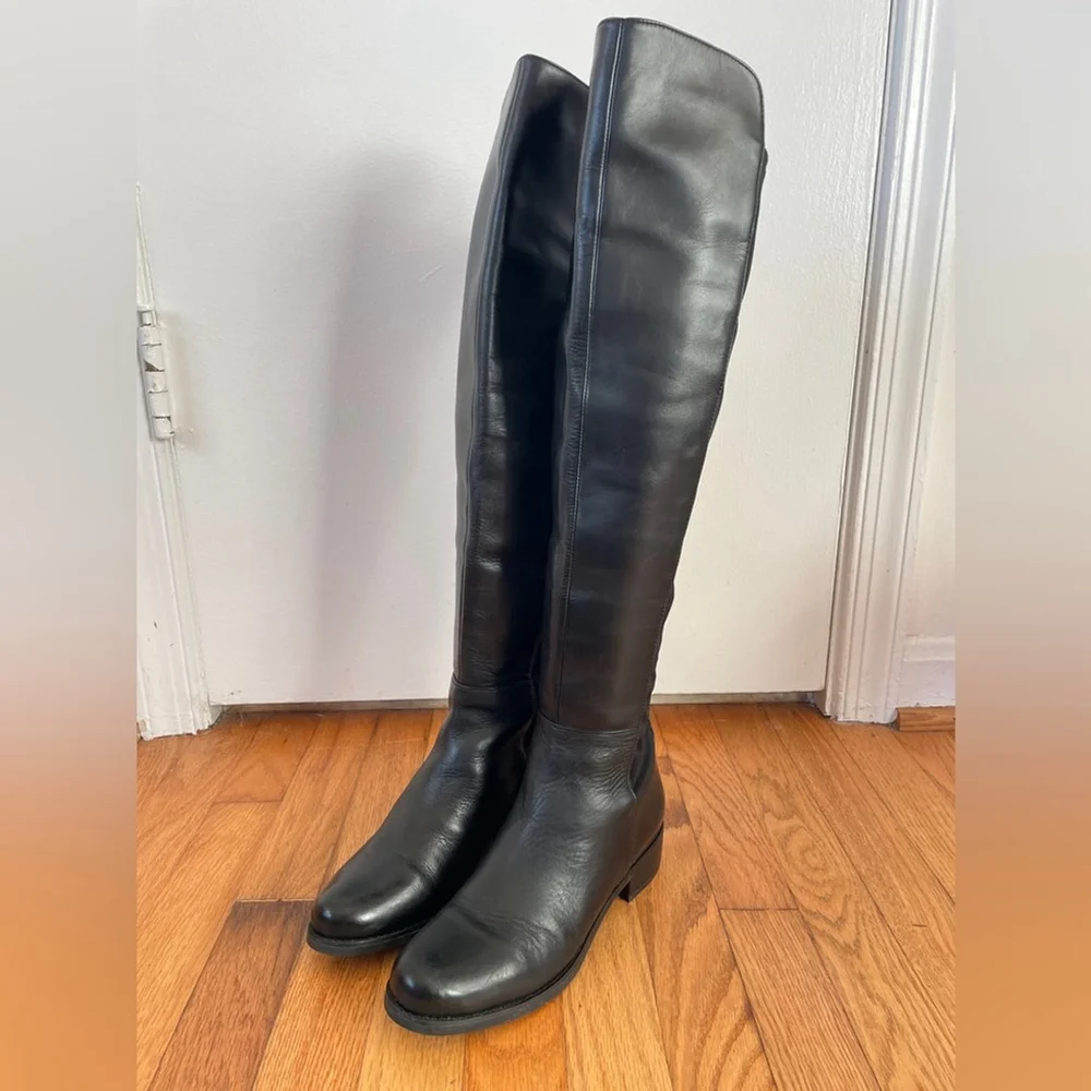 Blondo Leather Waterproof Over the Knee OTK Boot Block Heel 6